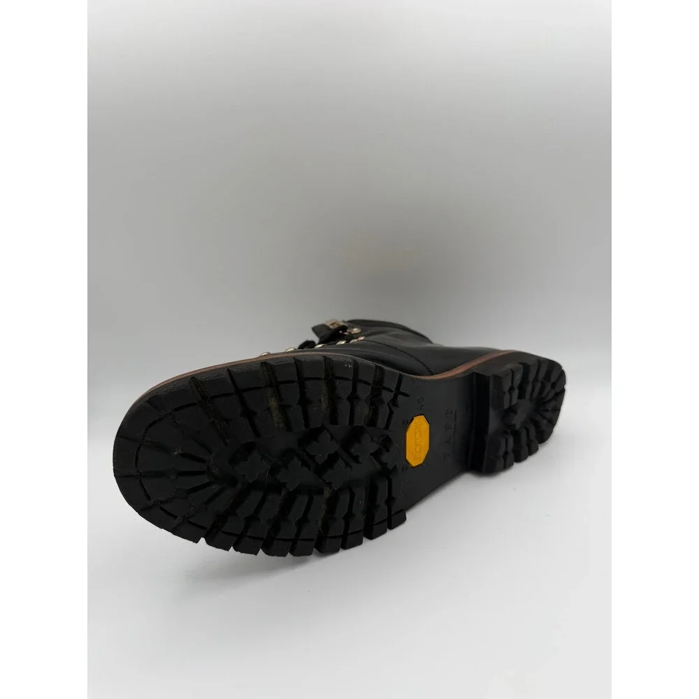 Taft Black Leather Hiking Boots Vibram Sole Handcrafted in Spain Mens 45